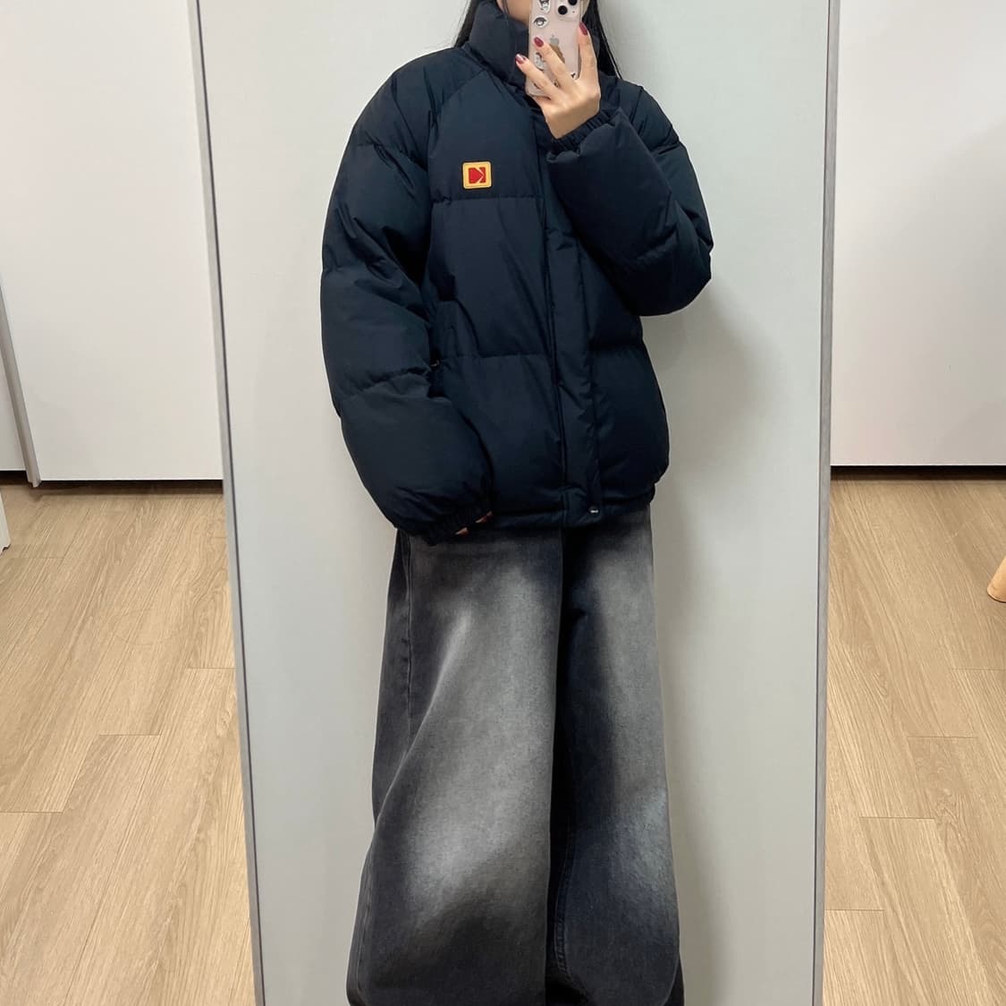 코닥 구스다운 블랙 숏패딩 자켓 상품이미지1