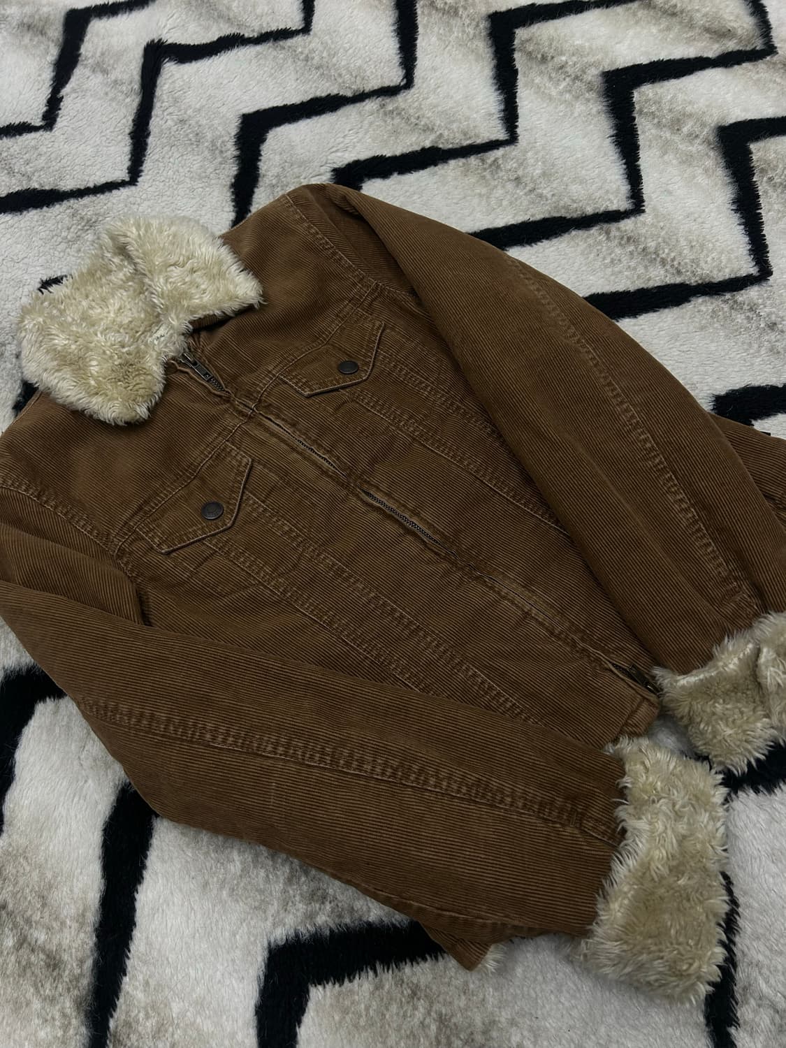 [S]아베크롬비 코듀로이 퍼 자켓/브라운 상품이미지1