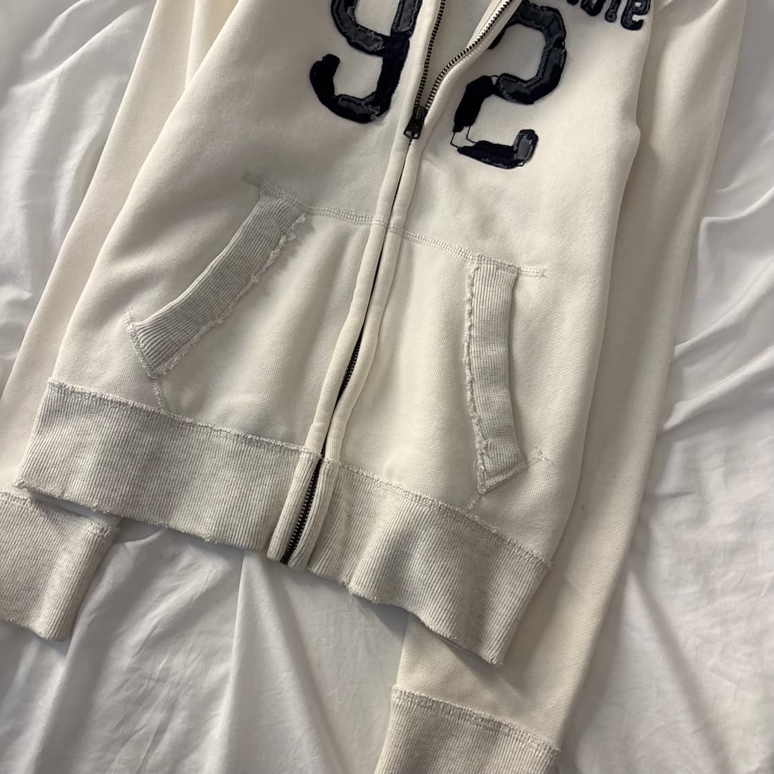 아베크롬비 데님 로고 후드집업 상품이미지3