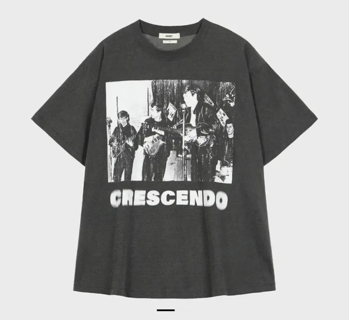 다이닛 Crescendo 프린팅 반팔 티셔츠 차콜 상품이미지1