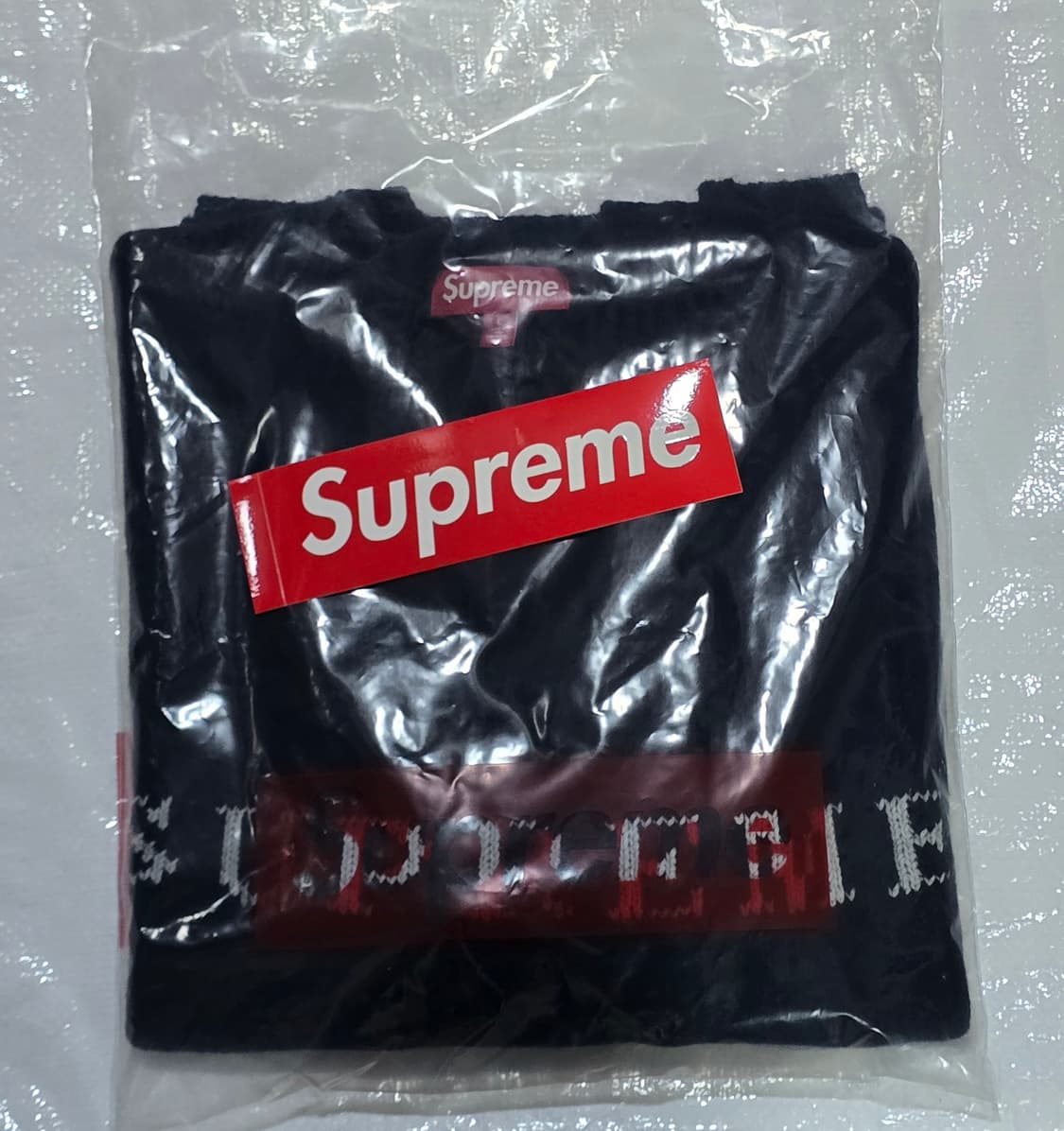 슈프림 콘트라스트 니트 블랙 L 상품이미지2