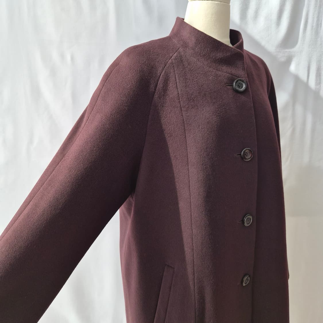 LEPORTE 캐시미어100% 버건디 하이넥 롱코트 상품이미지6