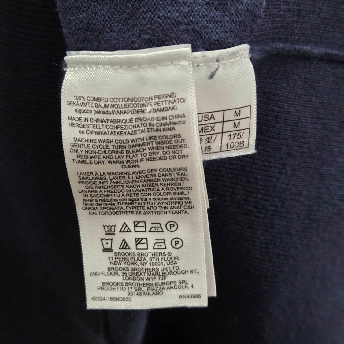 브룩스브라더스 카라 반팔니트 네이비 M  상품이미지3