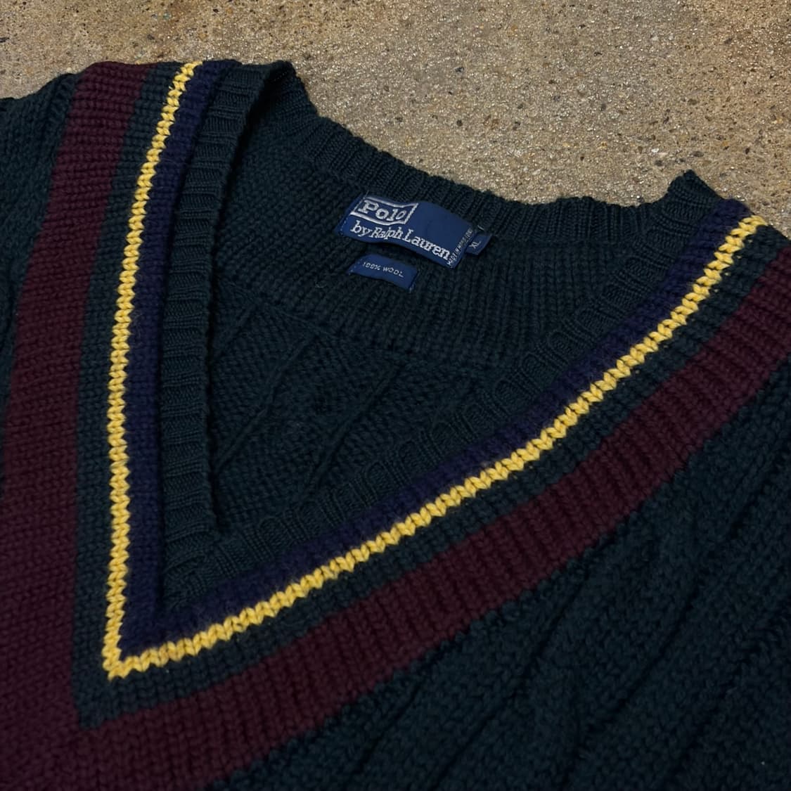 새상품급 90s USA 빈티지 폴로랄프로렌 브이넥 100% 울 니트  상품이미지5