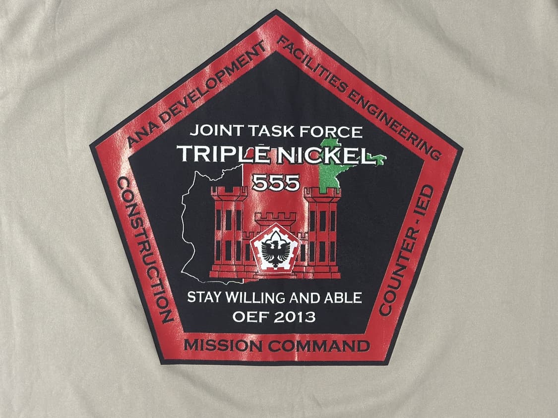 미군 카키색 파병 기념 기능성 라운드 반팔 티셔츠 (XL) 상품이미지6