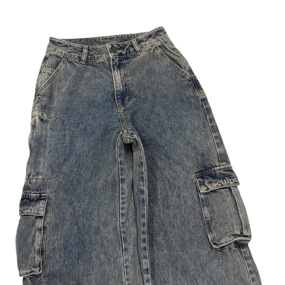 스컬프터 빈티지 데님 카고 스트링 팬츠 XS 상품이미지2