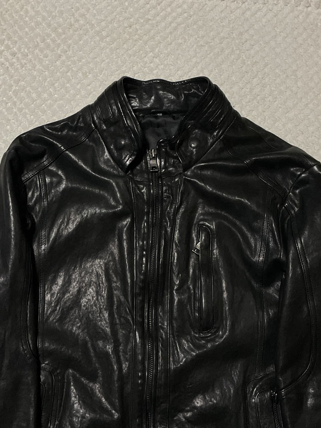 [48] 광희시장 웨스턴 무드 램스킨 양가죽 절개 레더 자켓 상품이미지4