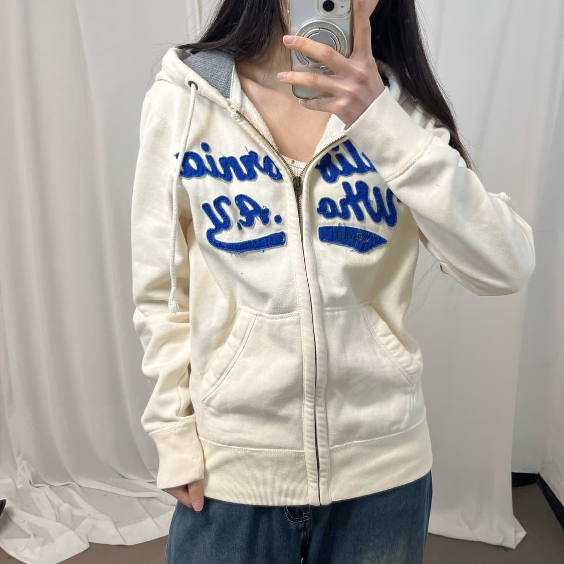 Who A U Ivory Hood Zip-up 상품이미지3