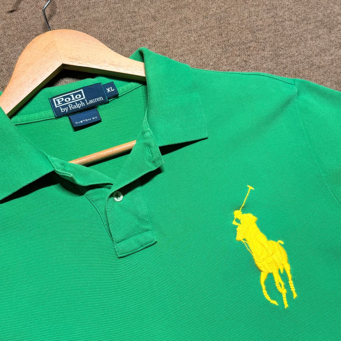 폴로랄프로렌 빅포니 반팔 카라티 XL 그린 옐로우 포니 상품이미지2