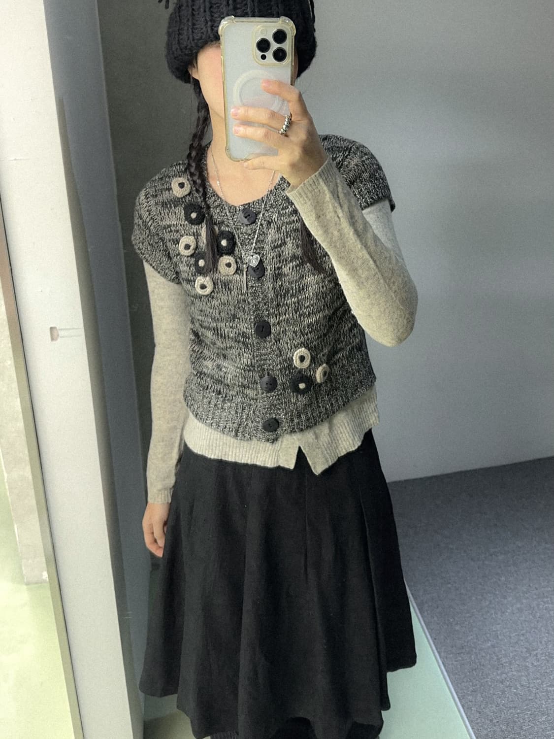 flower half cardigan 상품이미지3