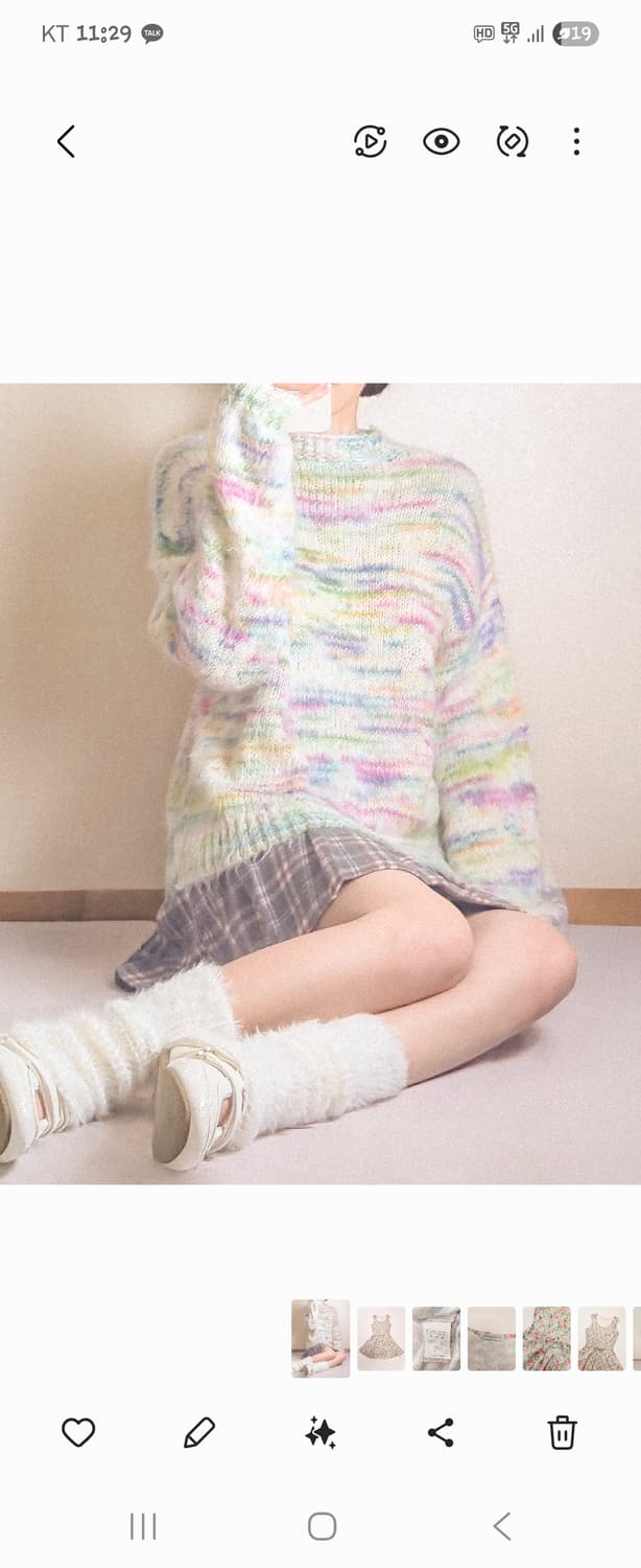 멜로우 파스텔 믹스 루즈 핏 니트 상품이미지1