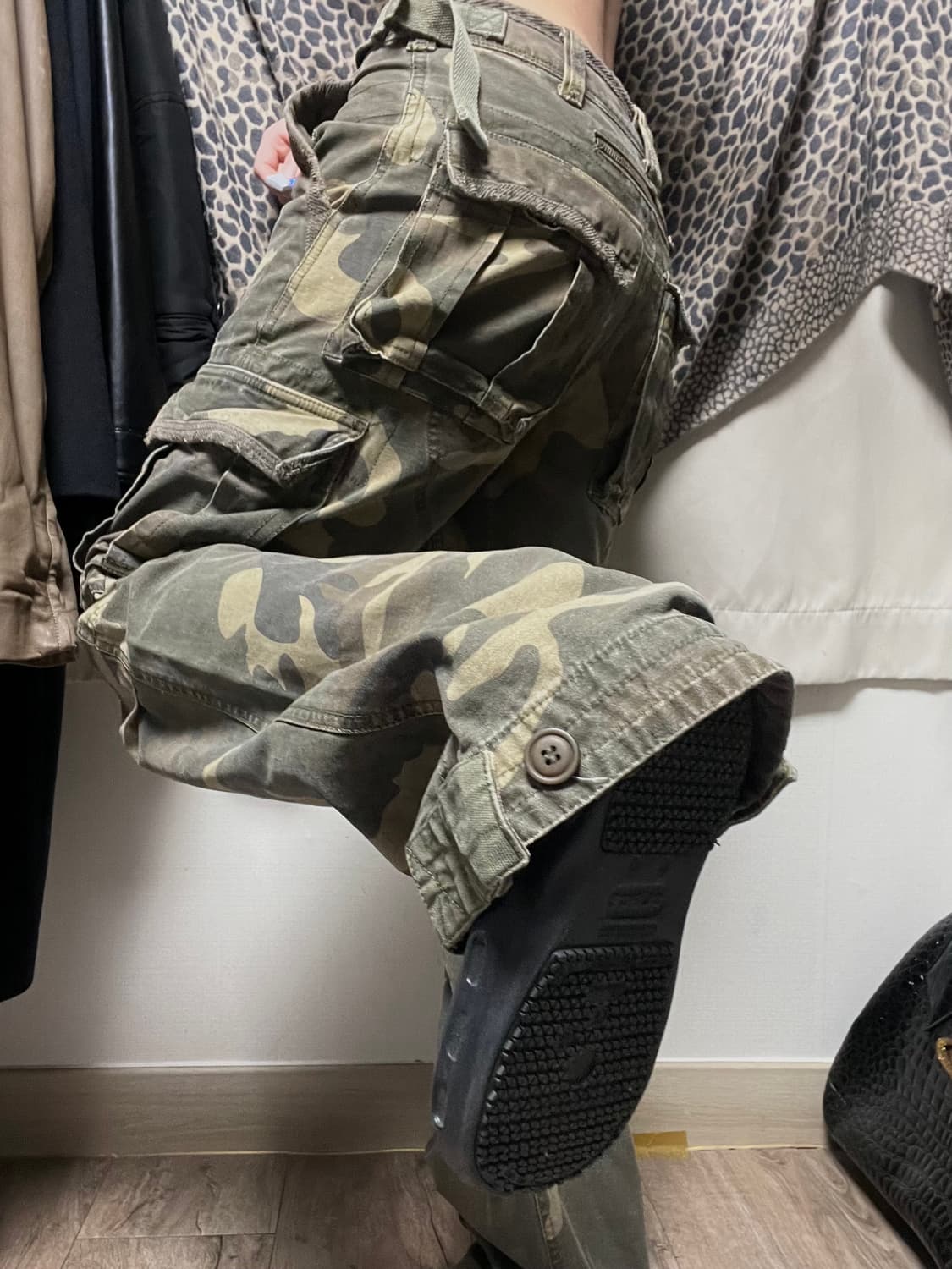 빅포켓 디테일 카모 카고팬츠 상품이미지6