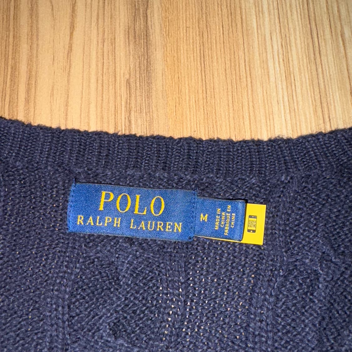 폴로 랄프로렌 포니 케이블 니트 네이비 M(L) (매장 QR정품) 상품이미지6