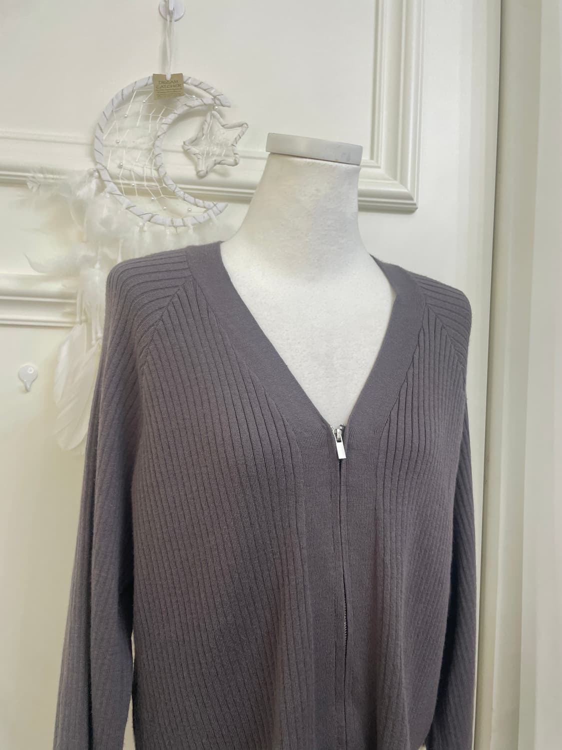 dark charcoal rib reglan basic zip 상품이미지5