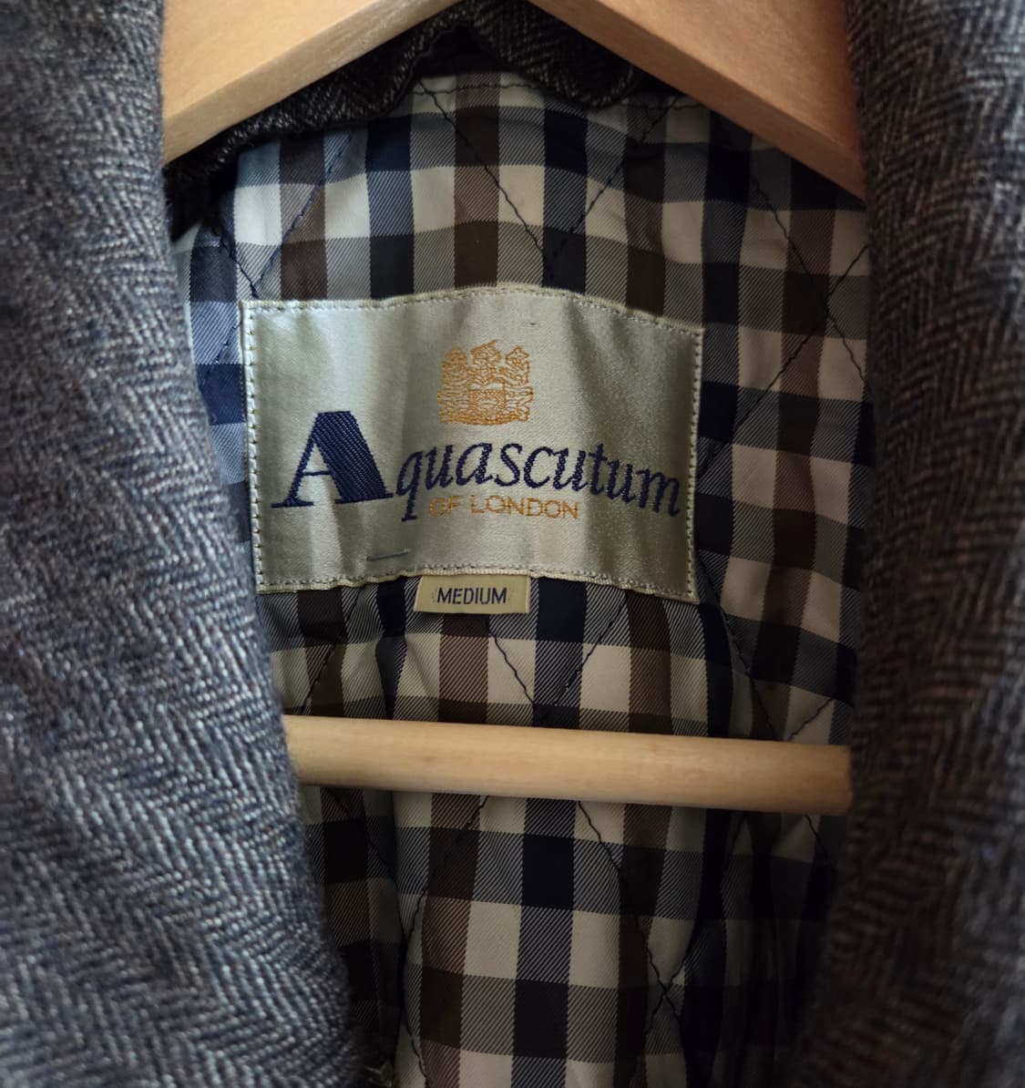 아쿠아스큐텀 헤링본 울 블루종 자켓 M 상품이미지4