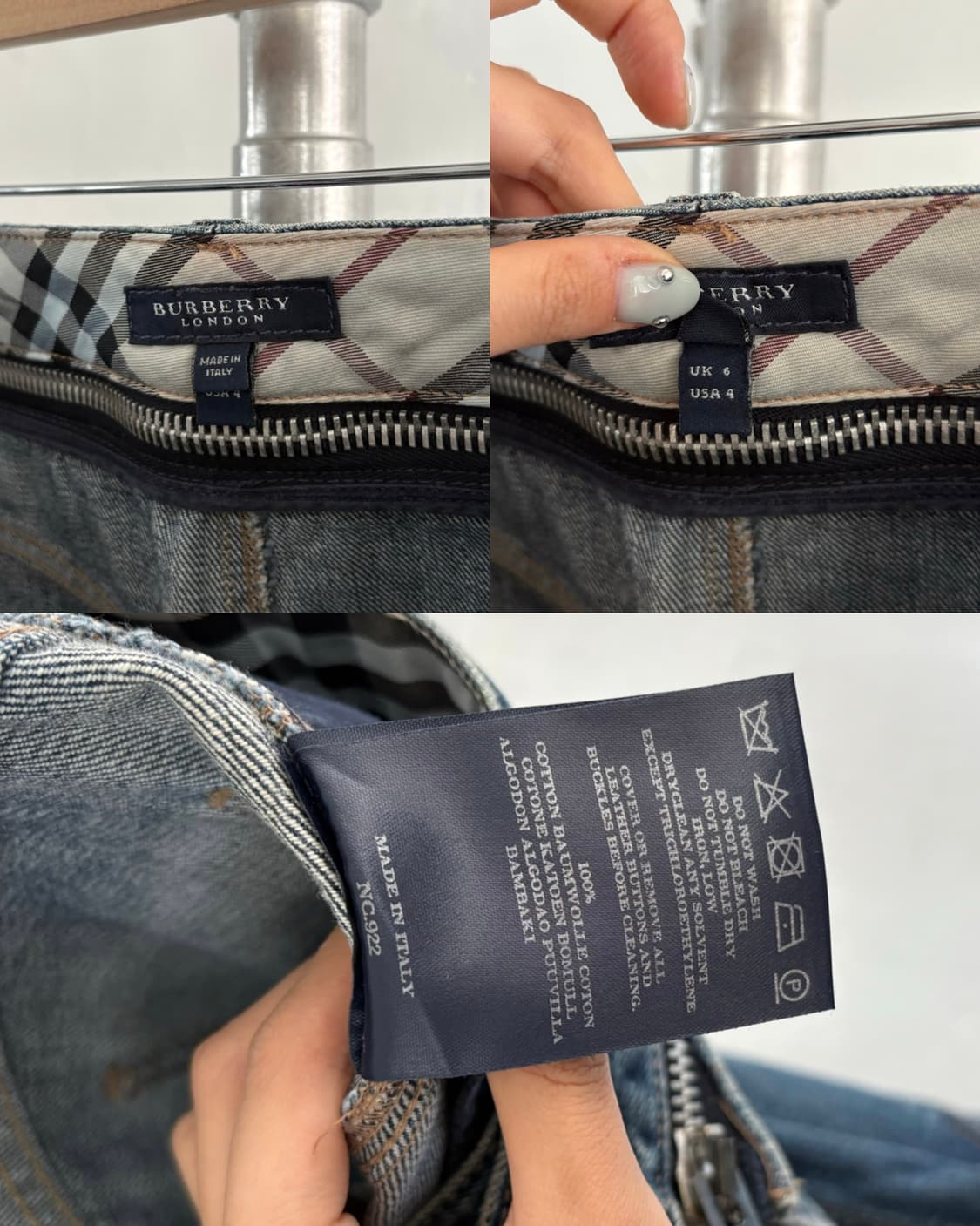 Burberry 버버리 지퍼 디테일 데님 미디 스커트 상품이미지6
