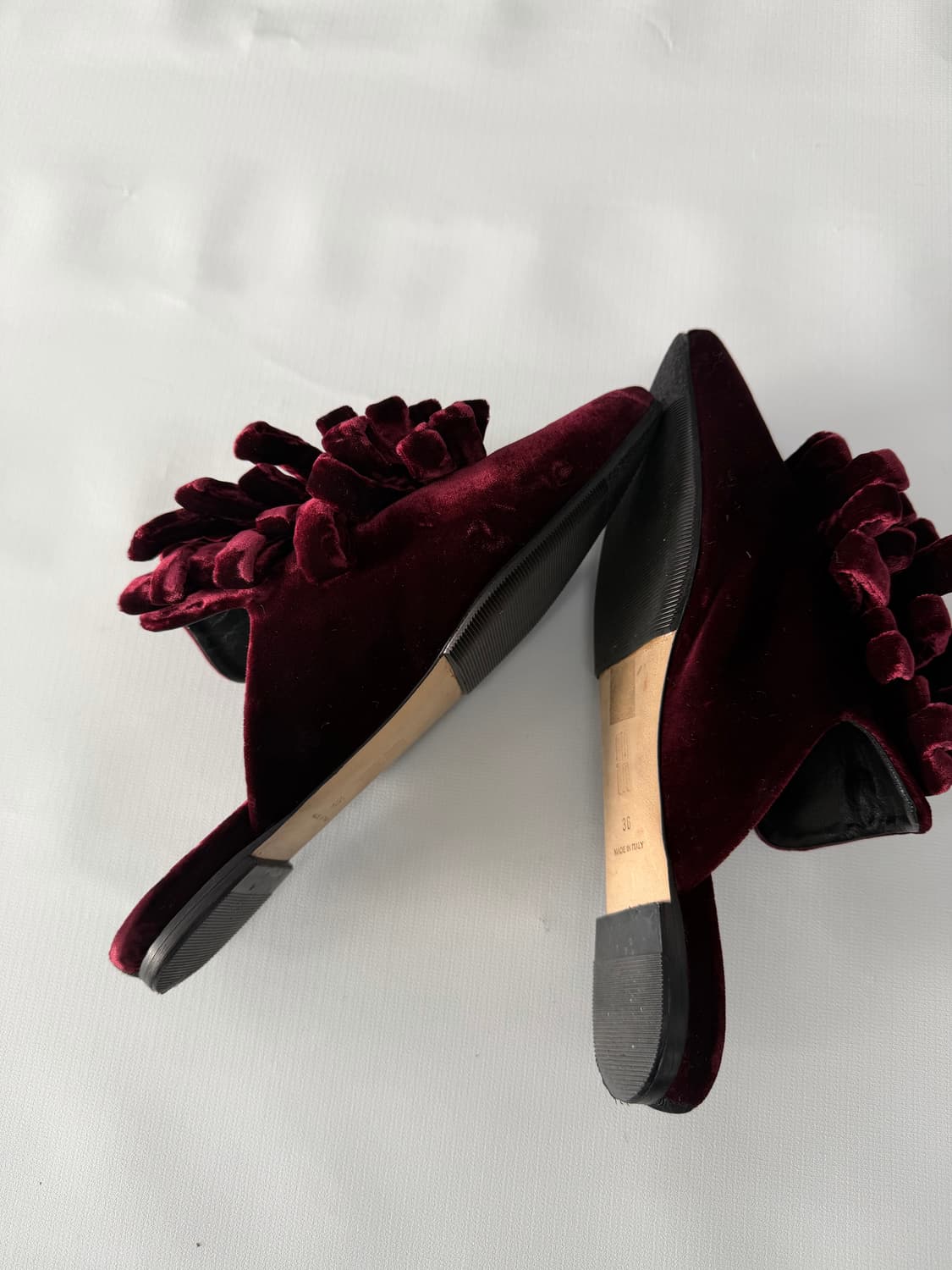 36/ 90s 이탈리아 꾸뛰르 무드 벨벳 뮬 디자이너 아틀리에 슈즈 상품이미지8