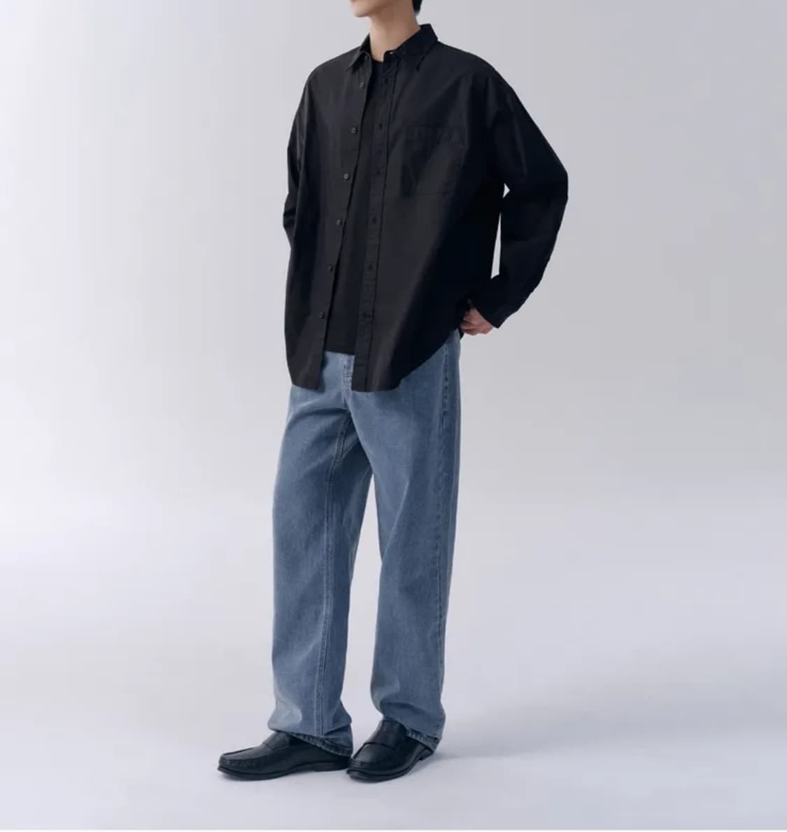 (26)무신사 레귤러 핏 데님 팬츠 라이트인디고 상품이미지1