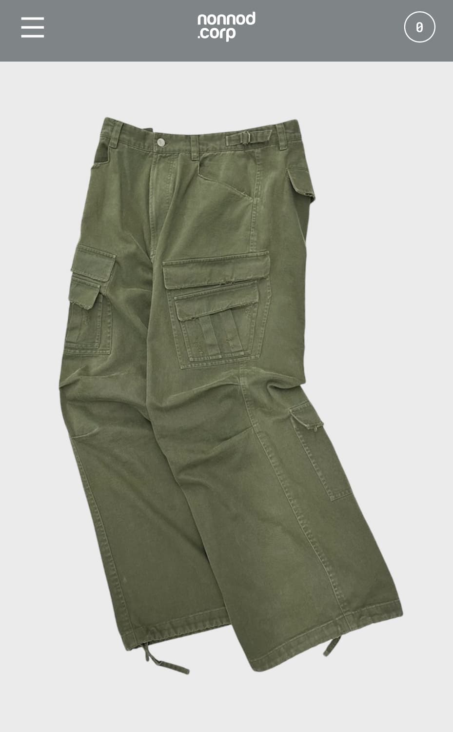 논노드 Double pocket cargo- khaki 2사이즈 상품이미지1