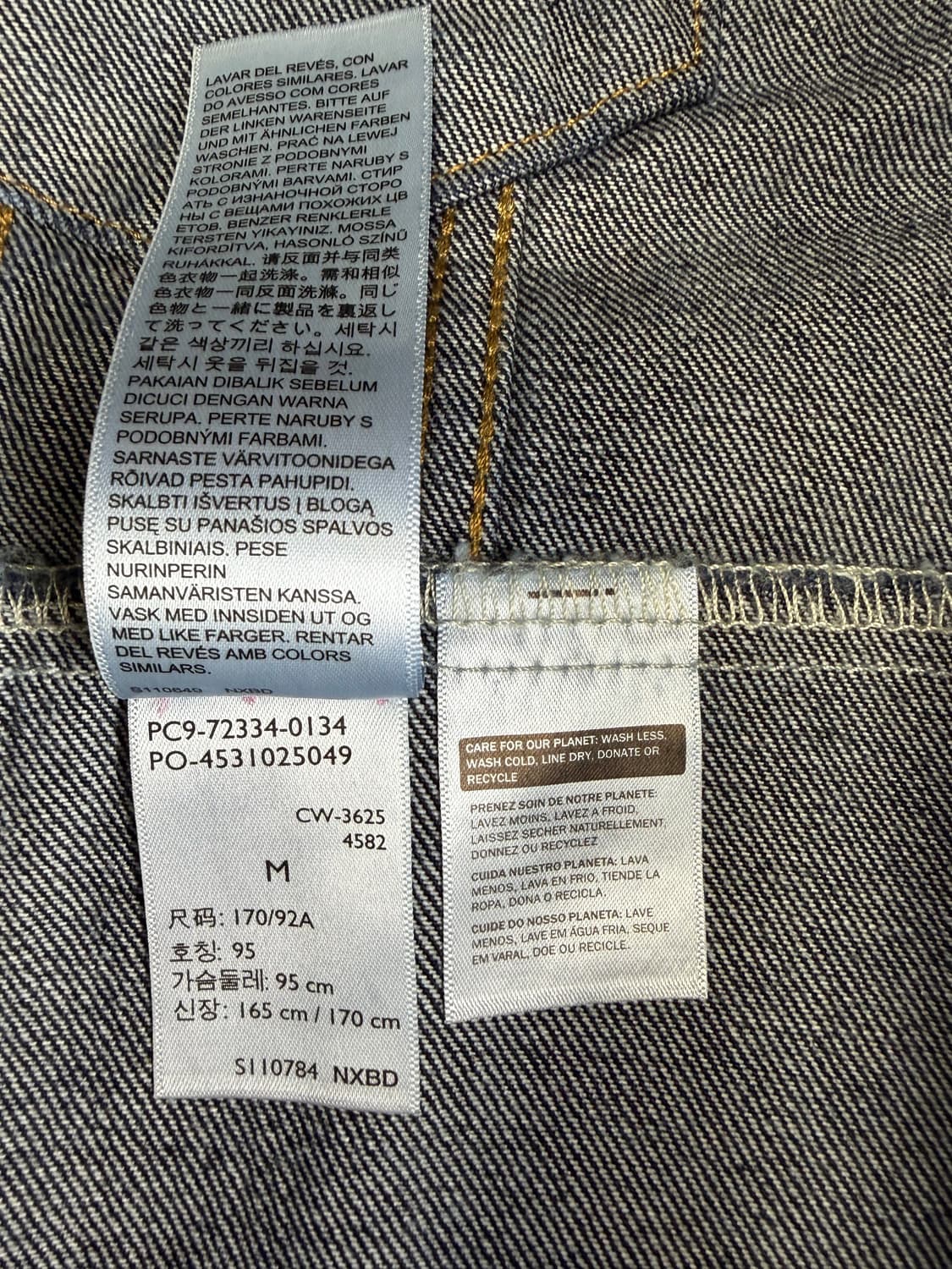 (M,L,XL) 리바이스 타입 IIl 트러커 자켓 72334-0134 상품이미지5