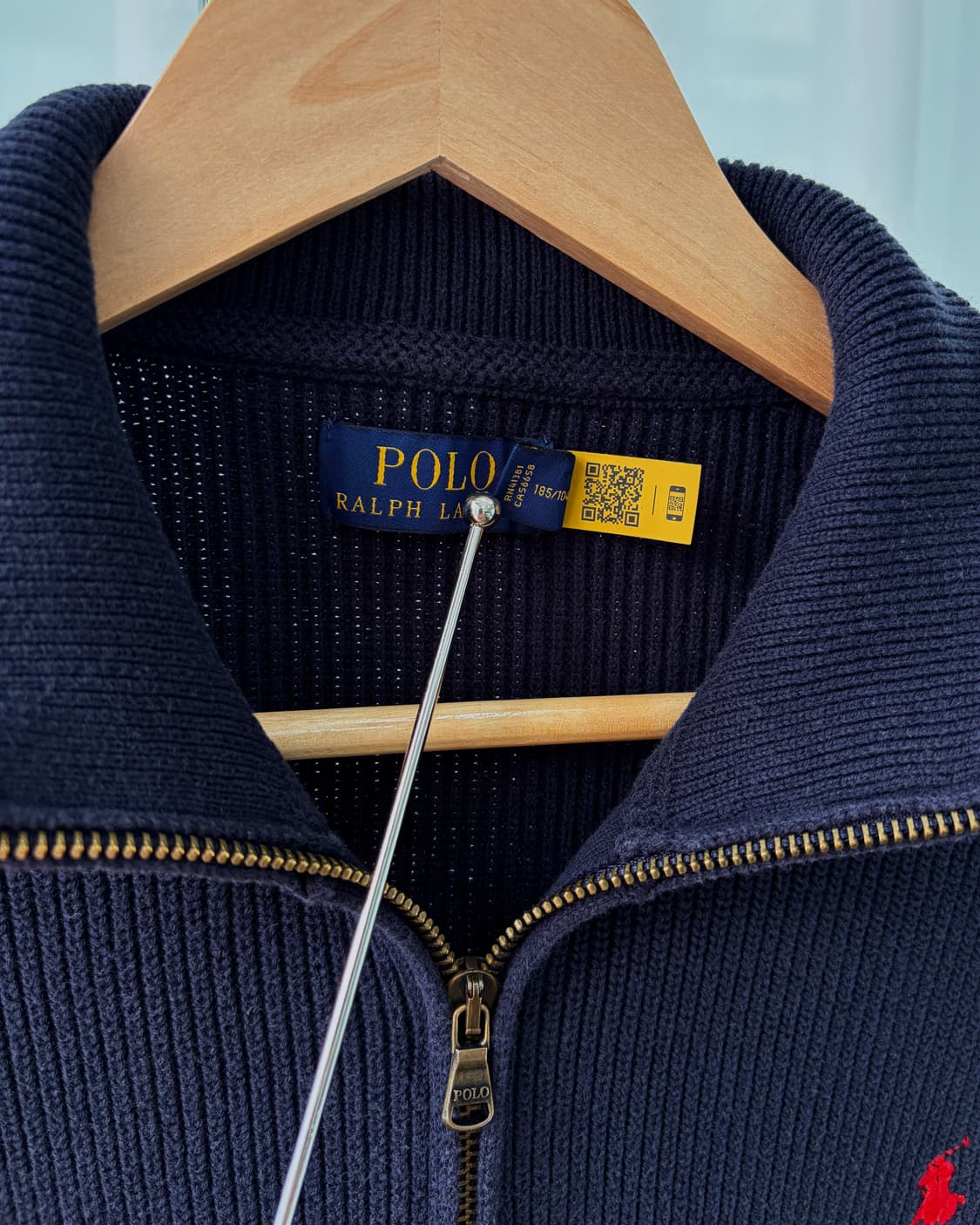 [XL]폴로 랄프로렌 코튼 니트 집업 navy 상품이미지8