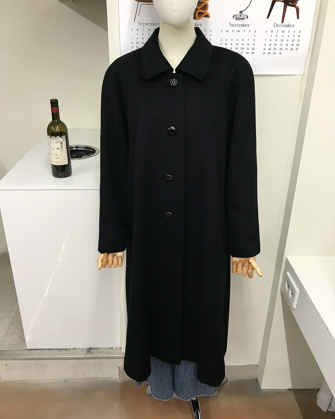 일본 빈티지 캐시미어 100 롱 맥코트 상품이미지6