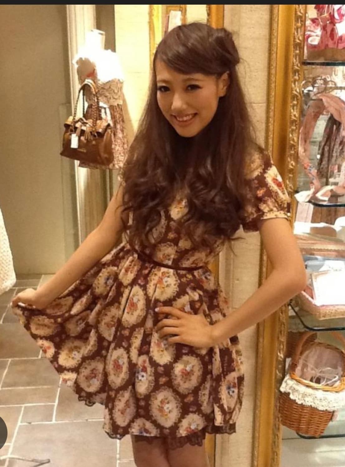 리즈리사 히메카지 히메갸루 라떼갸루 플로럴 초코 원피스 빈티지핀터레스트 상품이미지1