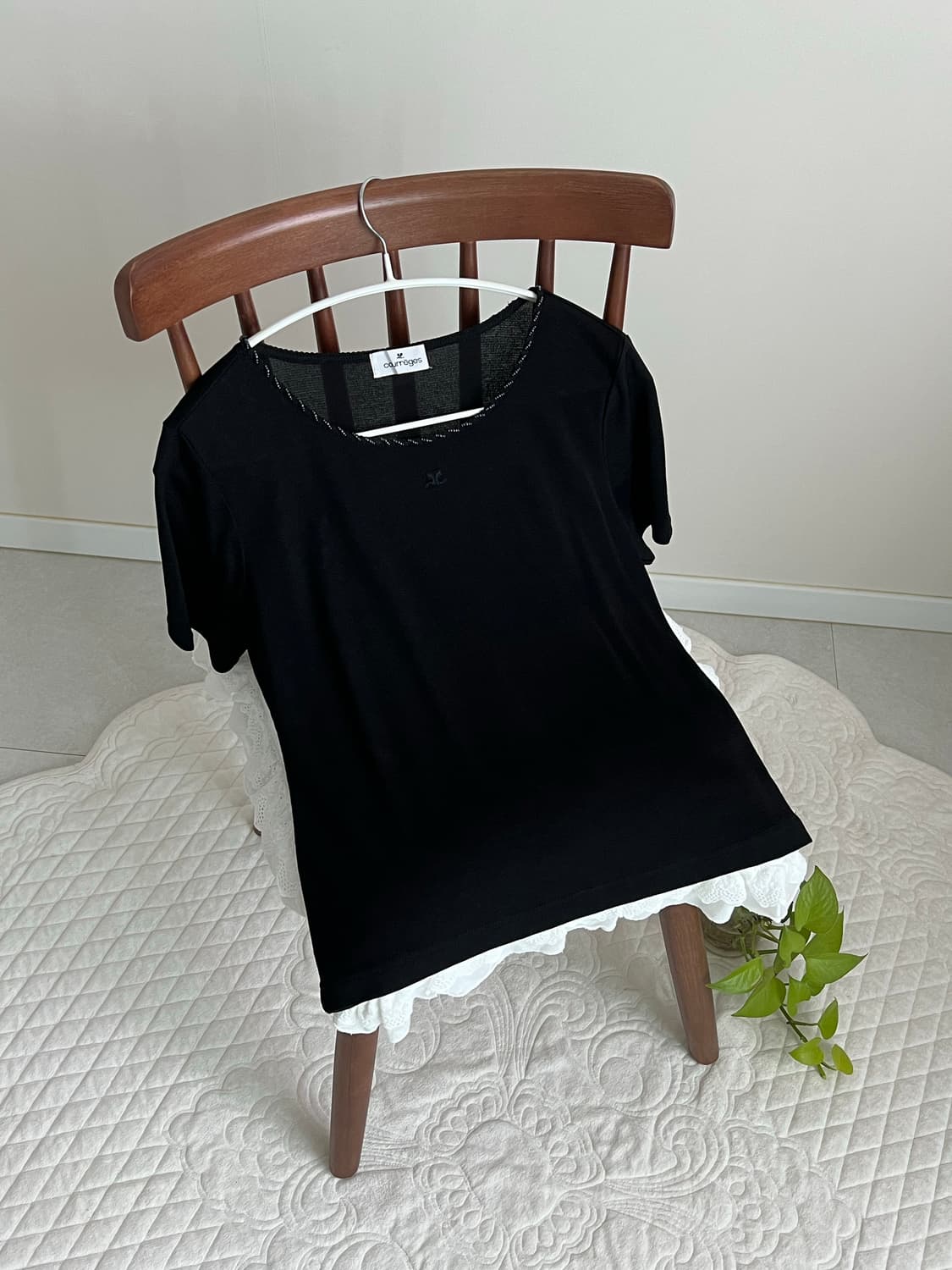 큐레쥬 블랙 앙상블 반팔 니트 가디건 꾸레쥬 상품이미지3