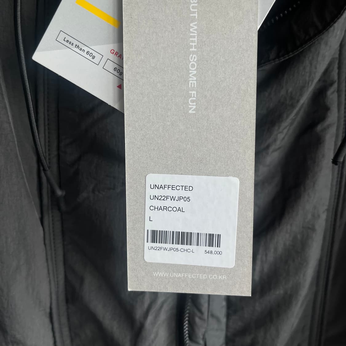 [새상품]언어펙티드 패디드 파라슈트 점퍼 챠콜 상품이미지6