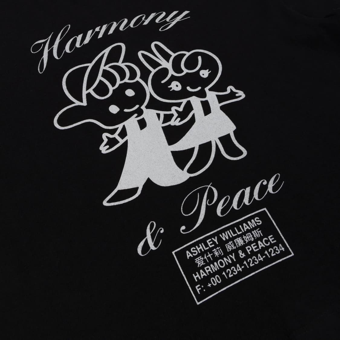 [XS,S,M]애슐리 윌리엄스 25fw 하모니 피스 티셔츠/블랙 상품이미지3