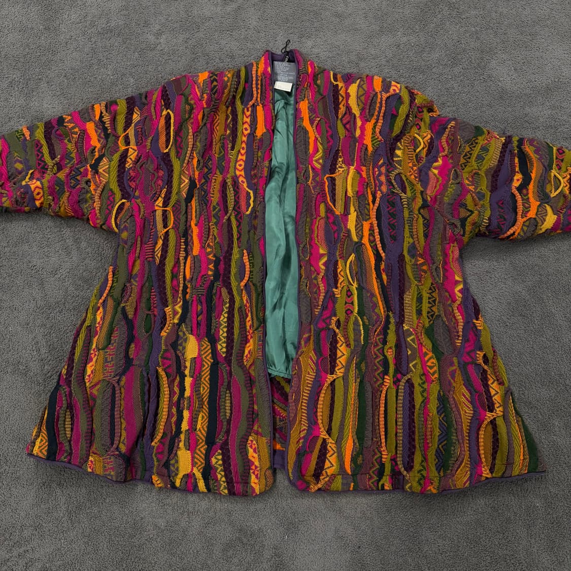 [정품/S] 쿠지 빈티지 패턴 케이블 니트 가디건 로브 상품이미지3