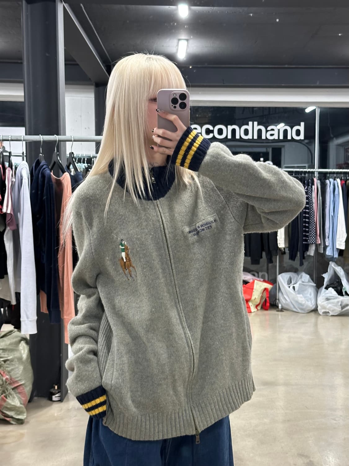 폴로 랄프로렌 빅포니 투웨이 램스울 니트 집업 자켓 상품이미지2