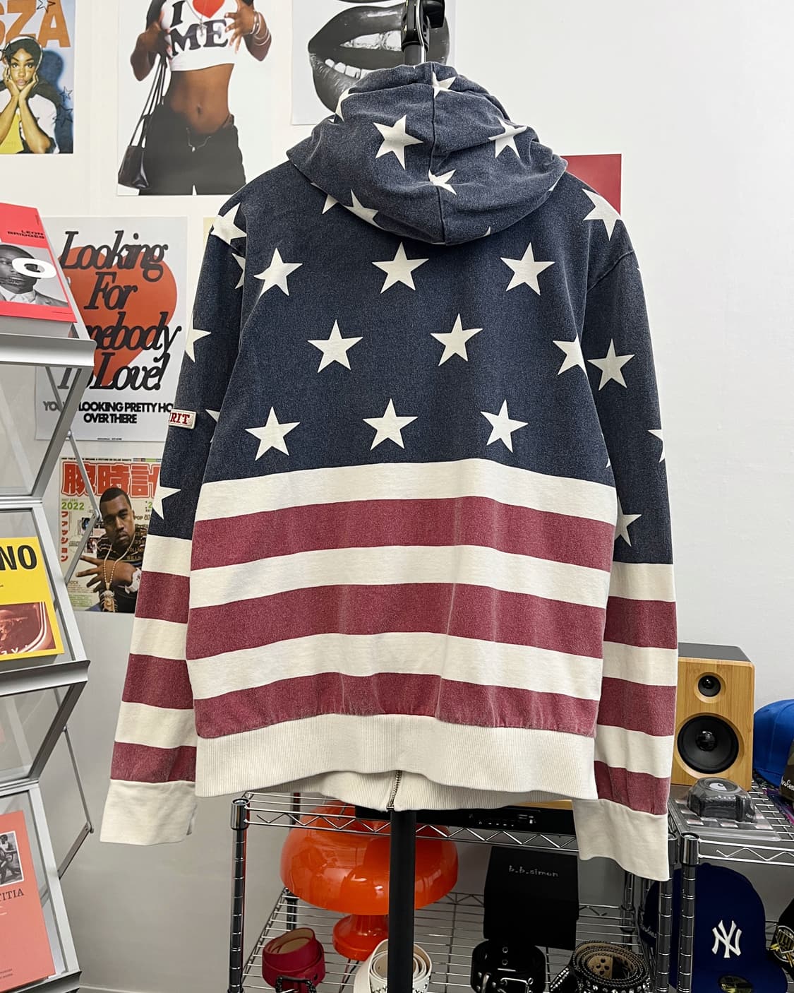 지프 00s USA 성조기 빈티지 워싱 후드집업 상품이미지7