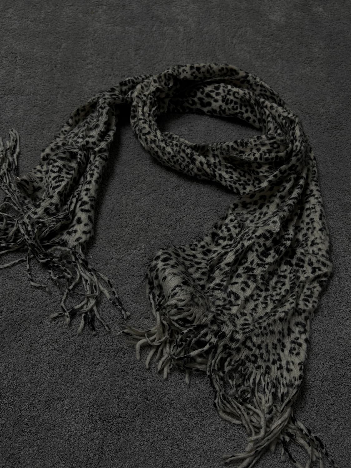 Vintage v-kei punk mood leopard scarf 상품이미지3