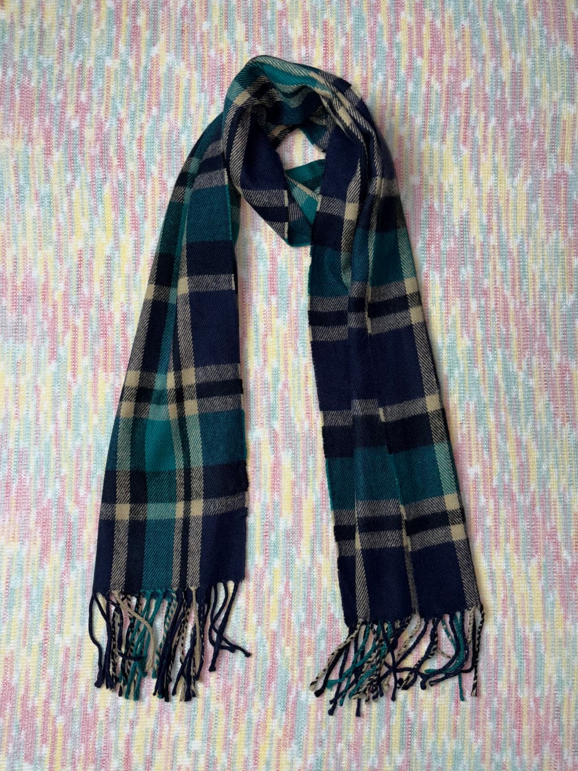 블루 체크 머플러 상품이미지1