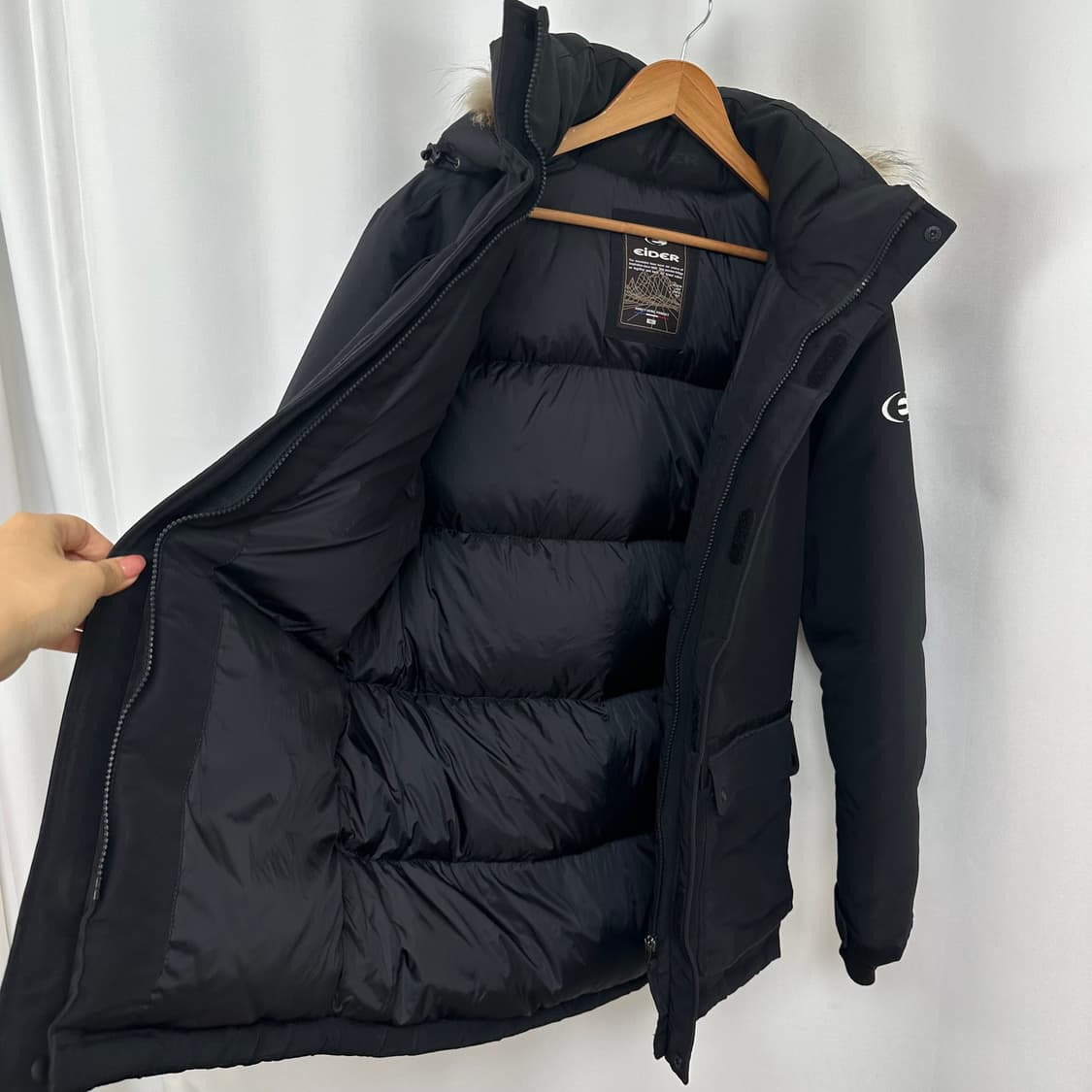   아이더 남자 패딩점퍼 방한패딩 오리털 검정 XL  EIW 상품이미지5