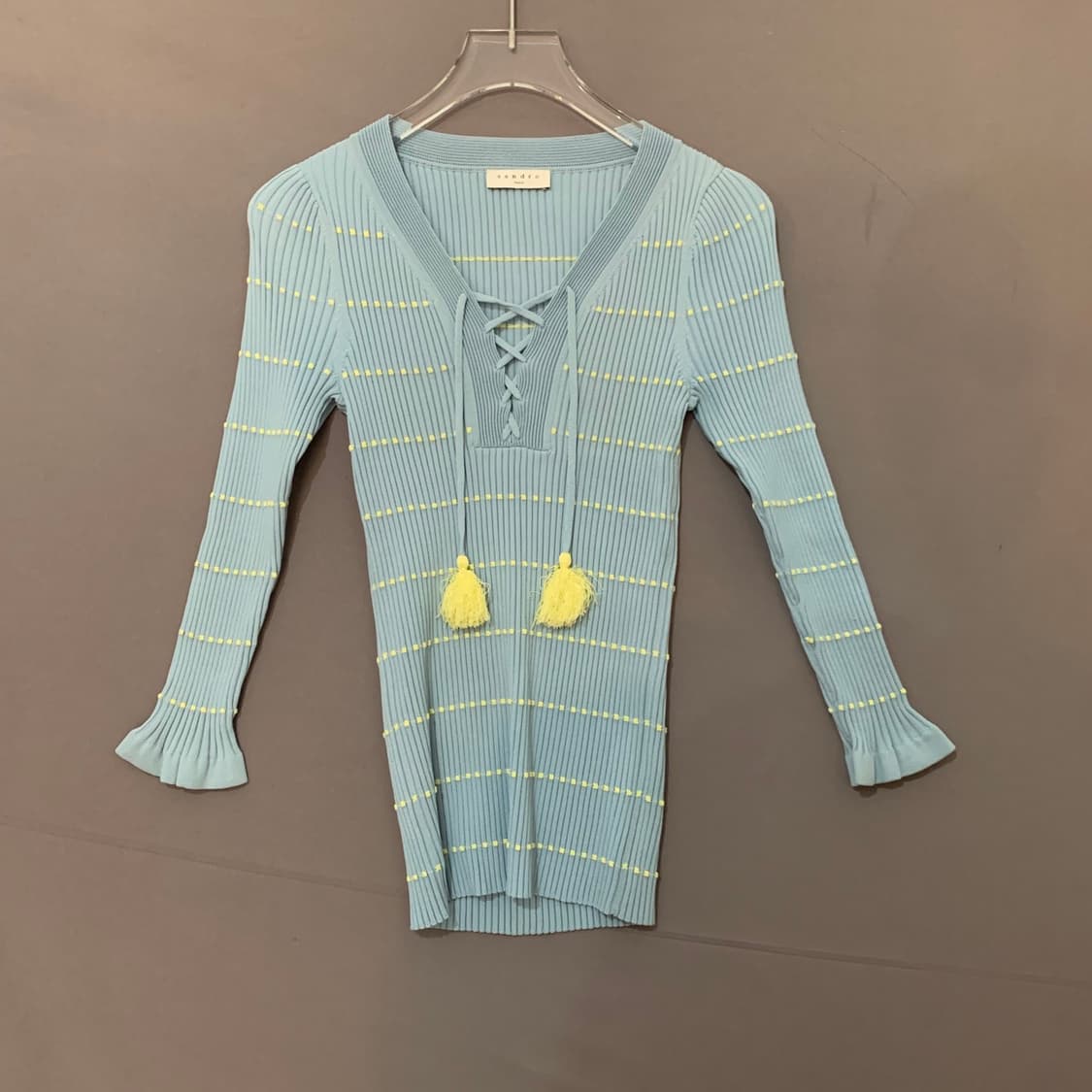 1 SANDRO 산드로 스트랩 테슬 골지 니트 상품이미지2