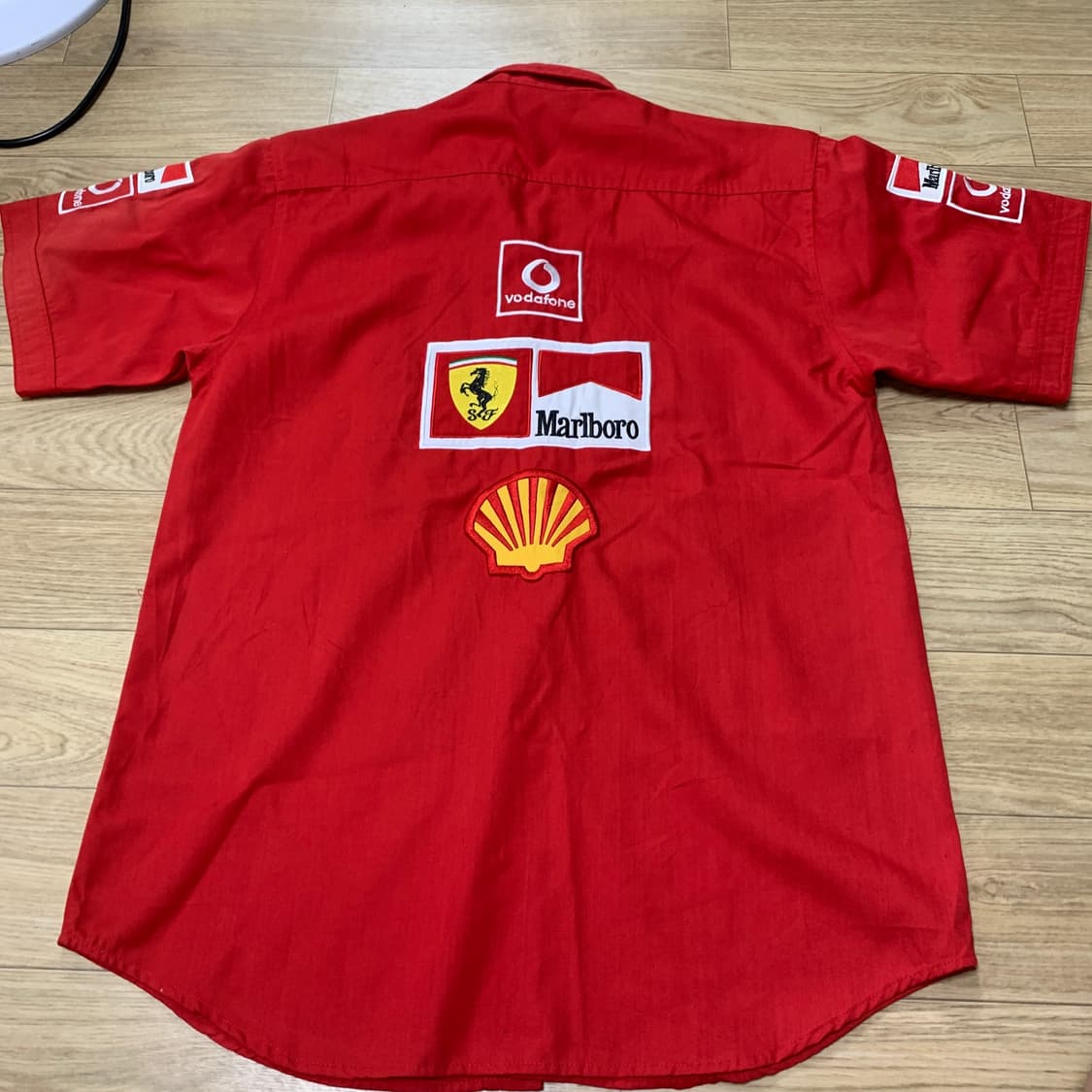 L) Ferrari 페라리 F1 말보로 자수 레이싱 워크 반팔셔츠 상품이미지2