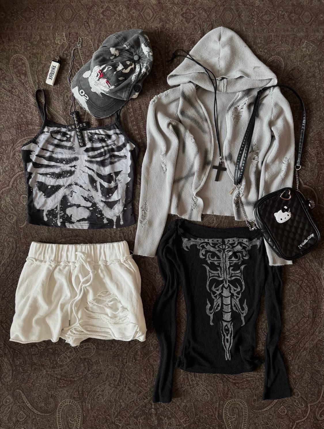 일본 빈티지 화이트 데미지 반바지 상품이미지1