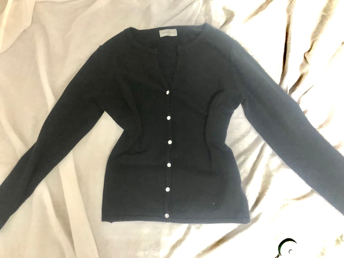 큐빅 단추 가디건 상품이미지2