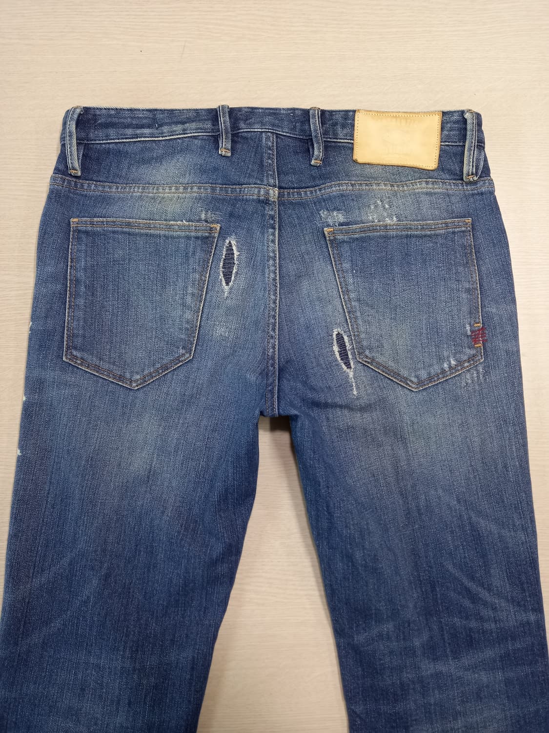 30 PT05 데미지워싱 스판 슬림일자진 30-220 상품이미지4