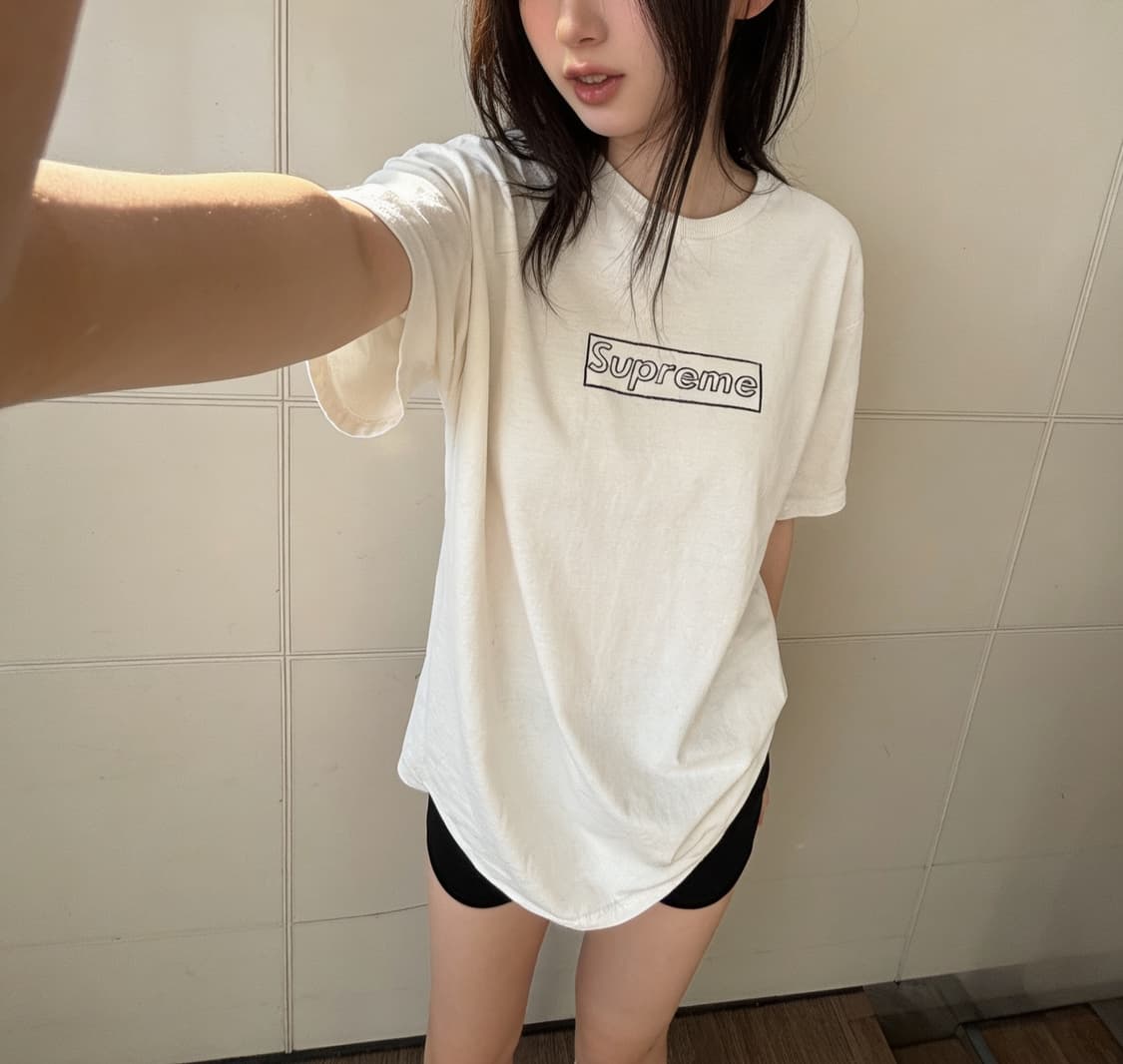 슈프림 카우스 초크 박스로고 반팔티 상품이미지1
