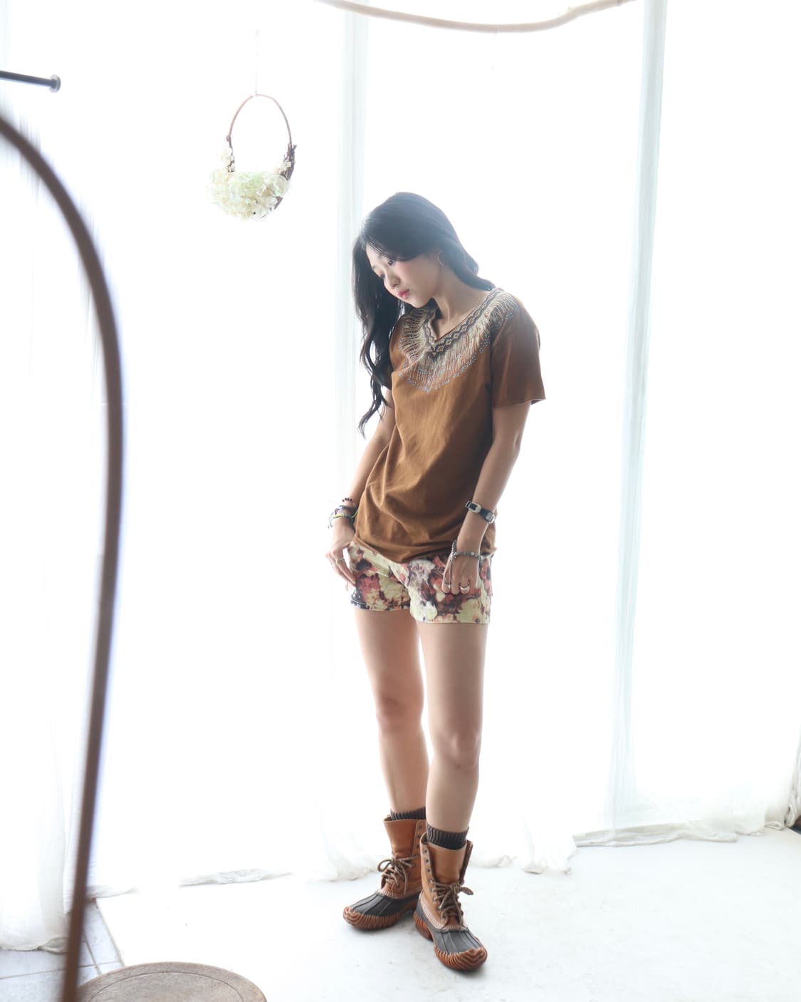 [Kapital] Beads V-Neck T-Shirt (Brown) 상품이미지6