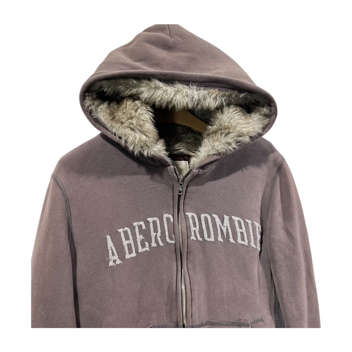 [Abercrombie] 아베크롬비 딥 브라운 크롭 후드집업 상품이미지3