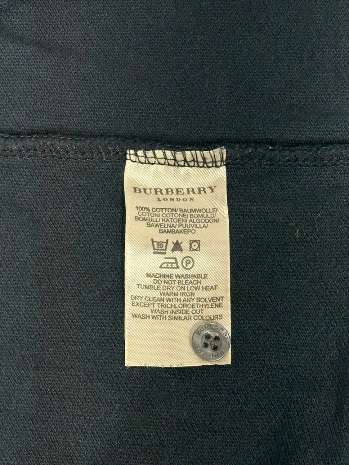 버버리 네이비 카라 긴팔티 XS 상품이미지8