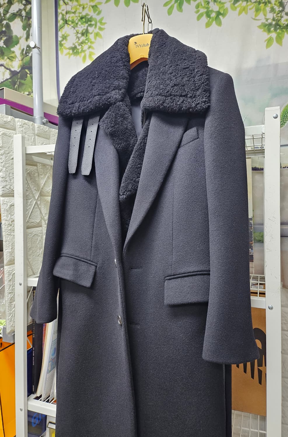 준지 남성코트 90~슬림95 무스탕 울 롱코트 XD43 상품이미지2