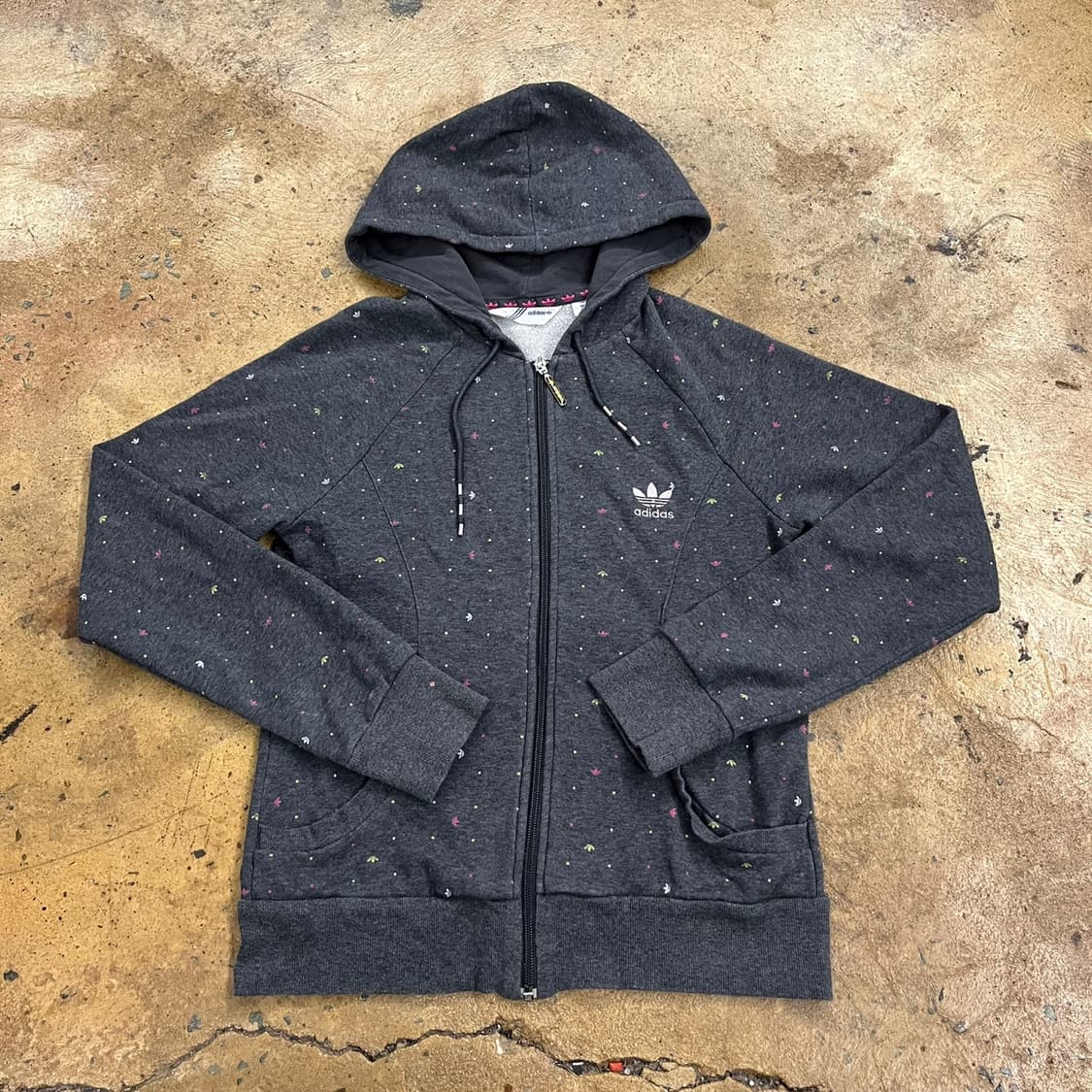 아디다스 패턴 도트 후드집업 100 상품이미지2