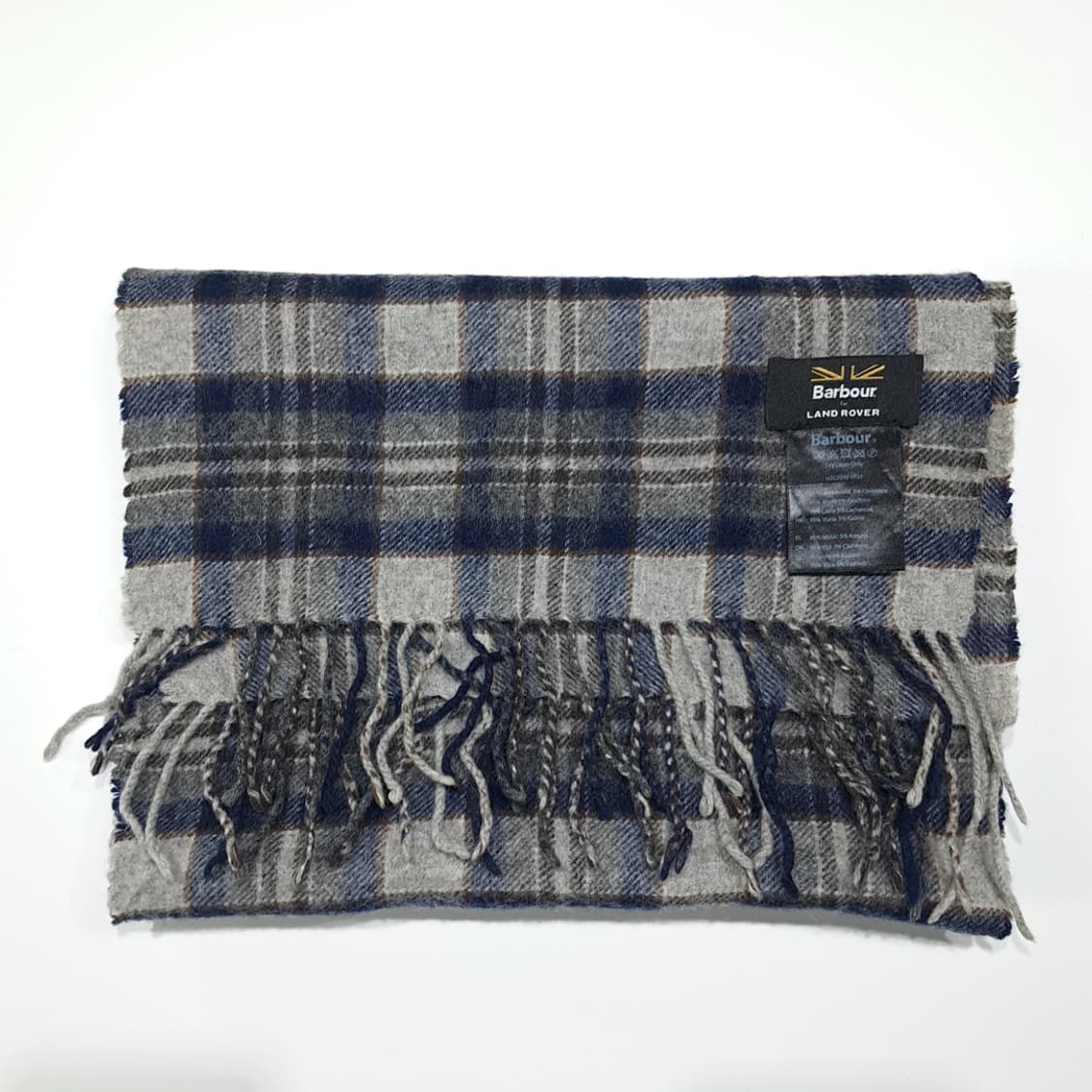 MX605 바버 울캐시미어 랜드로버 타탄체크 그레이 머플러 목도리 상품이미지6