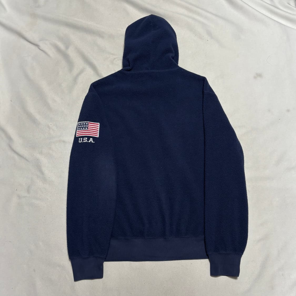 L 폴로랄프로렌 빅로고 성조기 네이비 플리스 후드티 상품이미지3