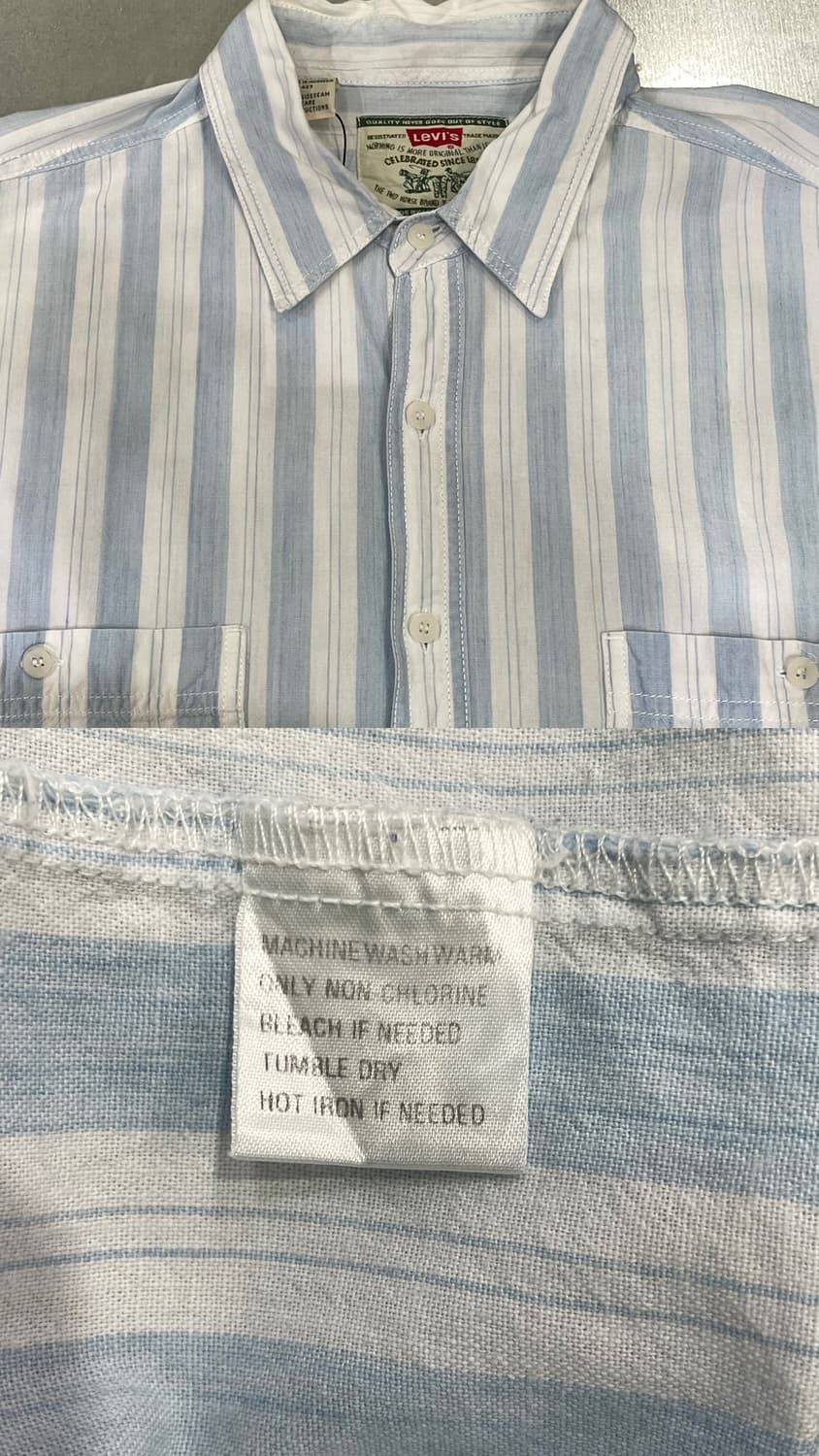 (XL) 90‘s Levi's 리바이스 스트라이프 반팔 셔츠  상품이미지10